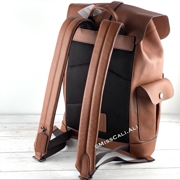 NWT COACH Hudson Backpack Leather Men’s Bag - Antique Nickel Saddle - Picture 8 of 16
